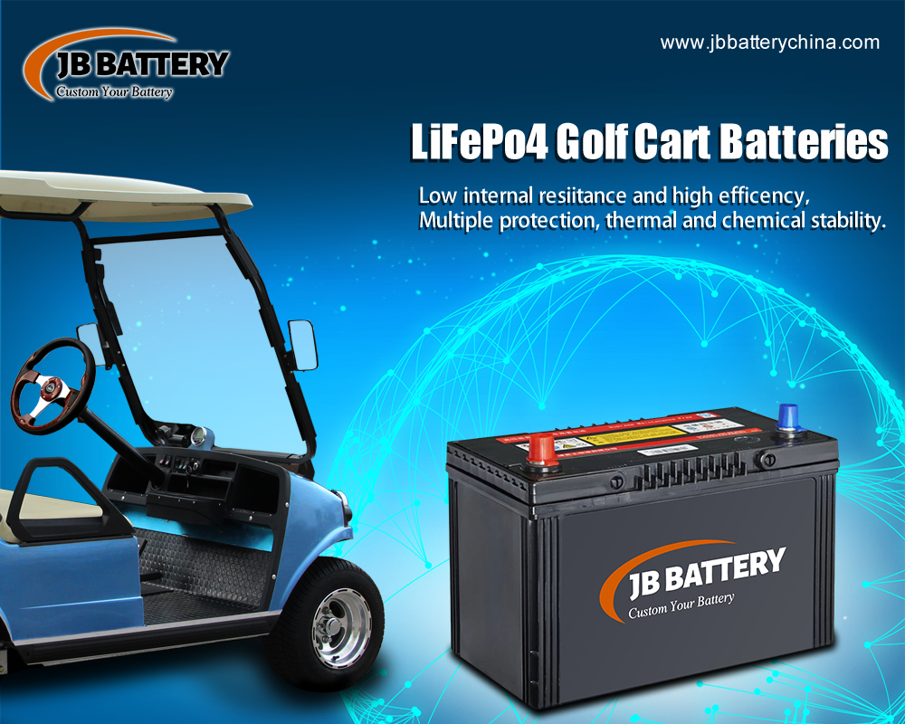 Dentro de un paquete de baterías de iones de litio 48V típico para carrito de golf